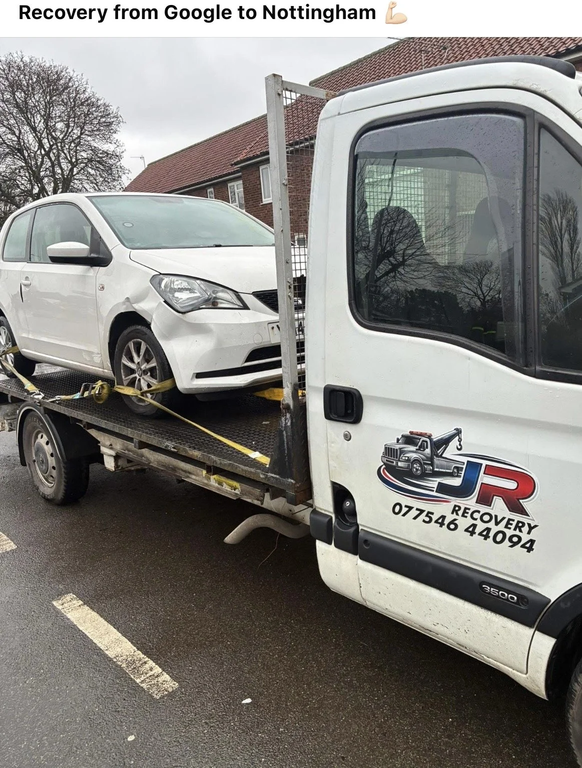 Vehicle recovery in progress