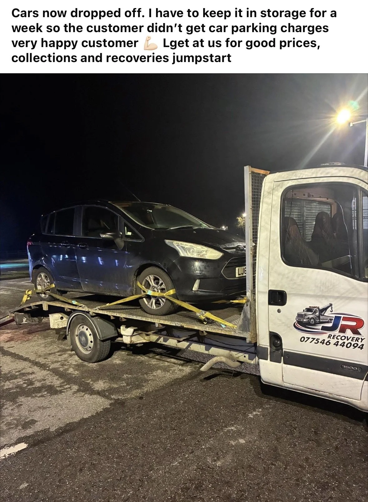 Recovered vehicle in storage